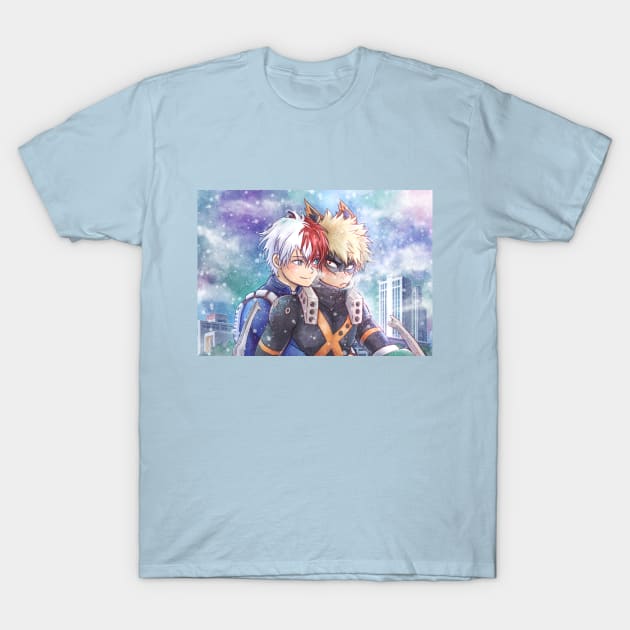 Todoroki x Bakugou Winter T-Shirt by AmeNocturna